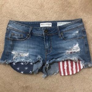 American flag inspired Denim shorts